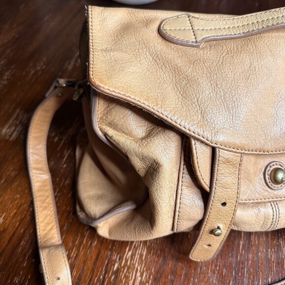 Paul & Joe Sister Tan Leather Y2K Hobo Bag With Adjustable Strap & Multiple Comp - Picture 10 of 16